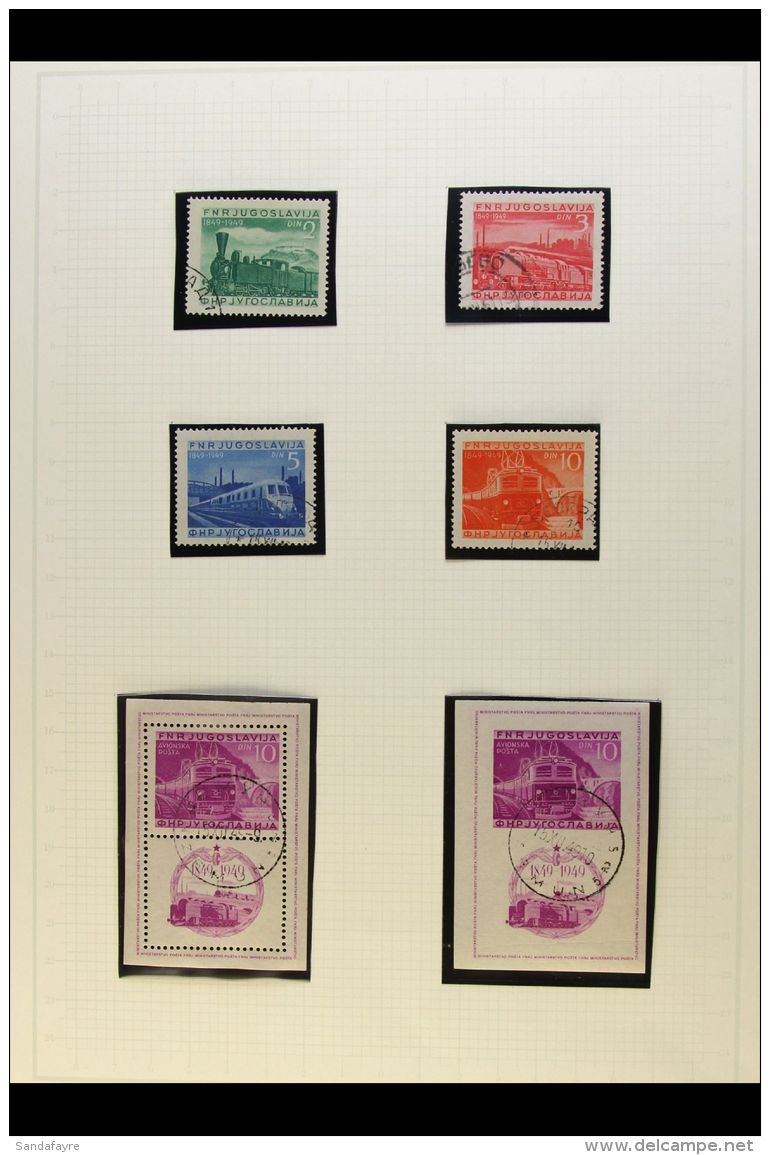 1949 RAILWAY CENTENARY  Complete Set Used Plus 10d Min Sheets Perf And Imperf, SG 631/3a, MS633ab/Bb, All Very... - Sonstige & Ohne Zuordnung