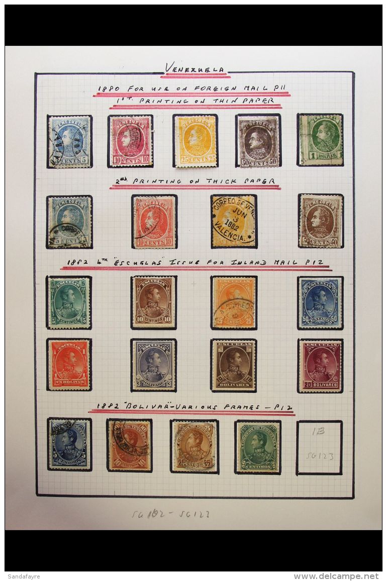 1880-1950 ALL DIFFERENT MINT &amp; USED COLLECTION  Presented In A Album. Includes 1880 Foreign Mail Sets On Both... - Venezuela