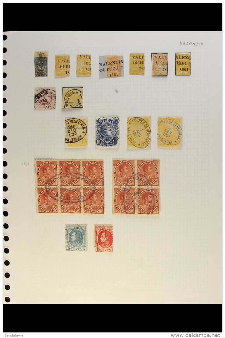 1859-93 VALENCIA POSTMARKS COLLECTION  An Attractive Selection Of 19th Century Issues Bearing Valencia Cancels... - Venezuela