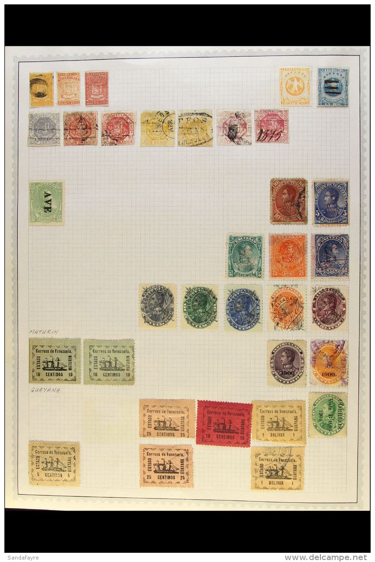 1859-1965 MINT &amp; USED COLLECTION  A Mostly All Different Collection Presented On Printed Album Pages That... - Venezuela