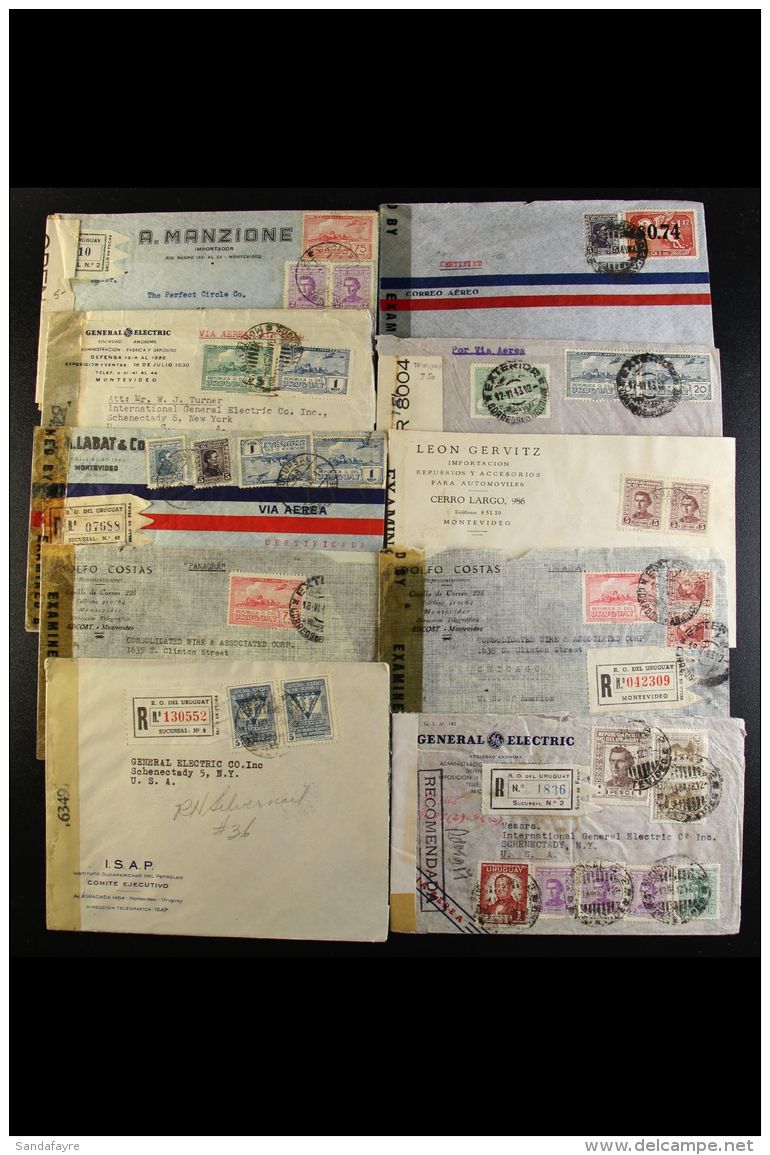 1942-1945 CENSORED COVERS.  An Interesting Collection Of Commercial Censor Covers Addressed To USA, Mainly With... - Uruguay