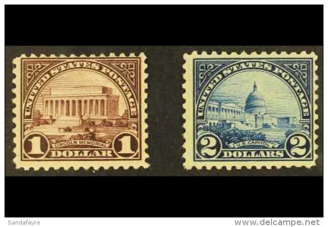 1922-25  Definitive $1 Violet Brown And $2 Deep Blue (Sc 571/72, SG 579/80) Never Hinged Mint. (2 Stamps) For... - Other & Unclassified