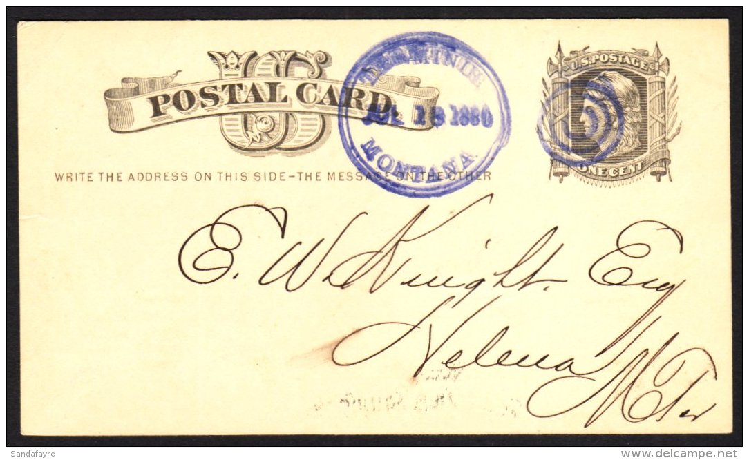 1880  1c. Postal Stationery Card To Helena Bearing Terminus Montana/Jul 18 Target Cancel (renamed Dillon When... - Sonstige & Ohne Zuordnung