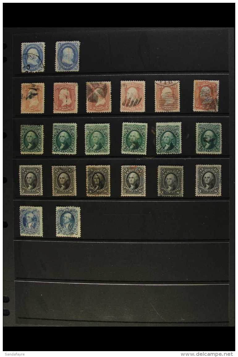 1861-68 DEFINITIVES  Mainly Used Collection With 1c (2); 3c (6), Including One With Grill; 10c (6) Including One... - Other & Unclassified