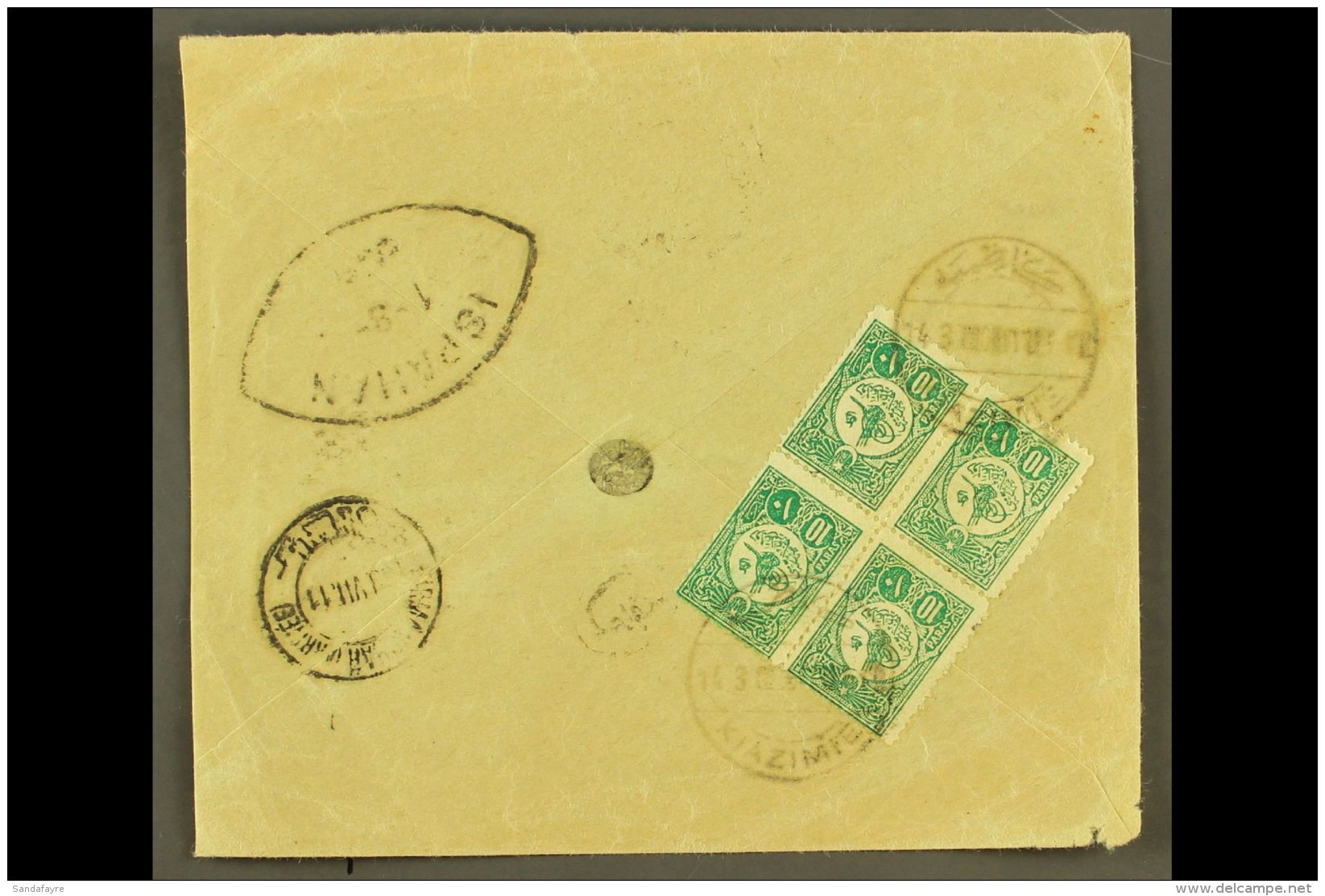 USED IN IRAQ  1911 Cover Addressed In Arabic To Persia, Bearing On Reverse 1909-11 10pa Block Of 4 Tied By... - Other & Unclassified