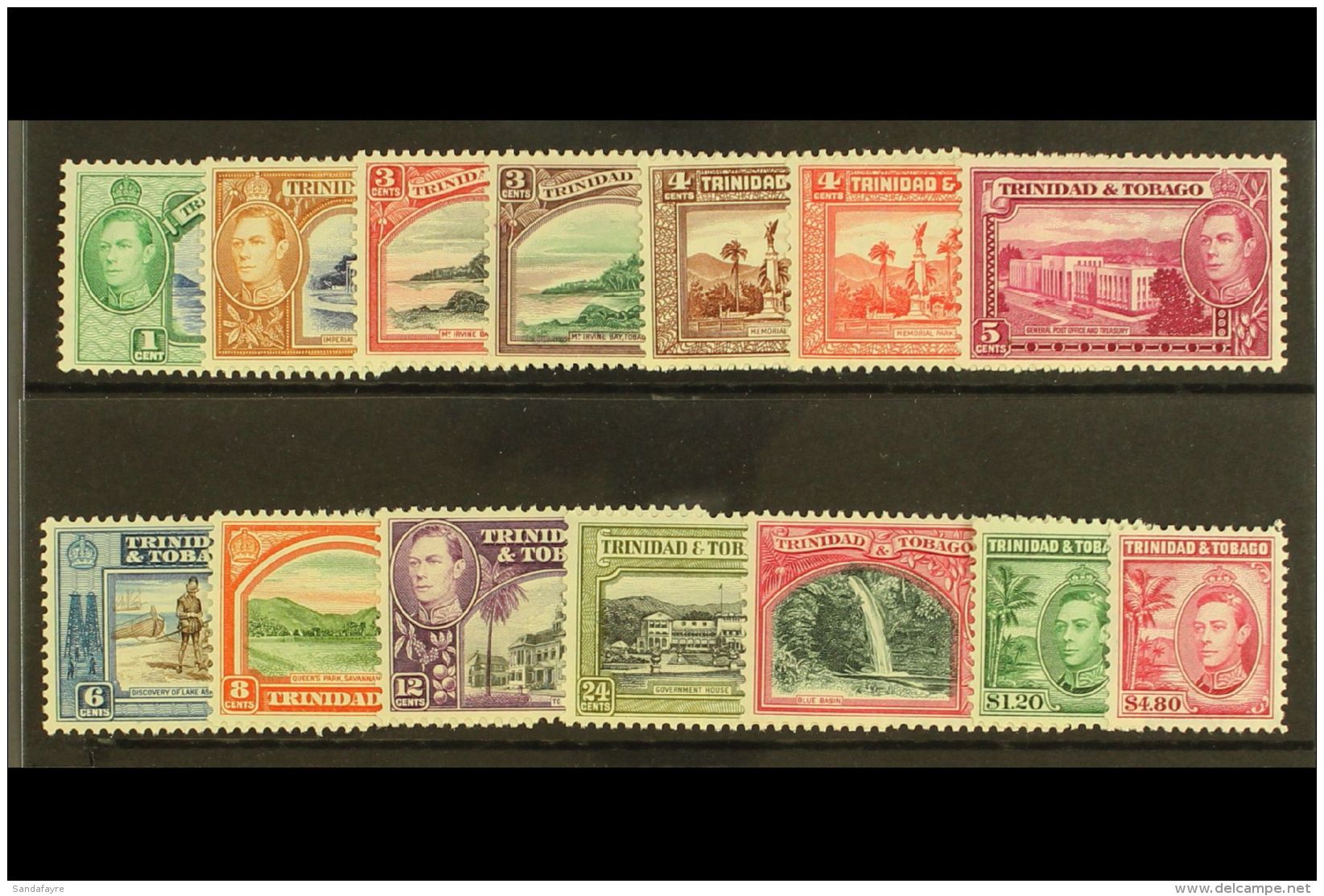 1938-44  KGVI Definitives Complete Set, SG 246/56, Very Fine Mint (14). For More Images, Please Visit... - Trinidad & Tobago (...-1961)