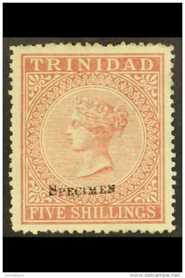 1869 PRESENTATION 5S SPECIMEN  5s Rose-lake With Rare Local Type "SPECIMEN" Handstamp In Small Serif Capitals... - Trinidad & Tobago (...-1961)