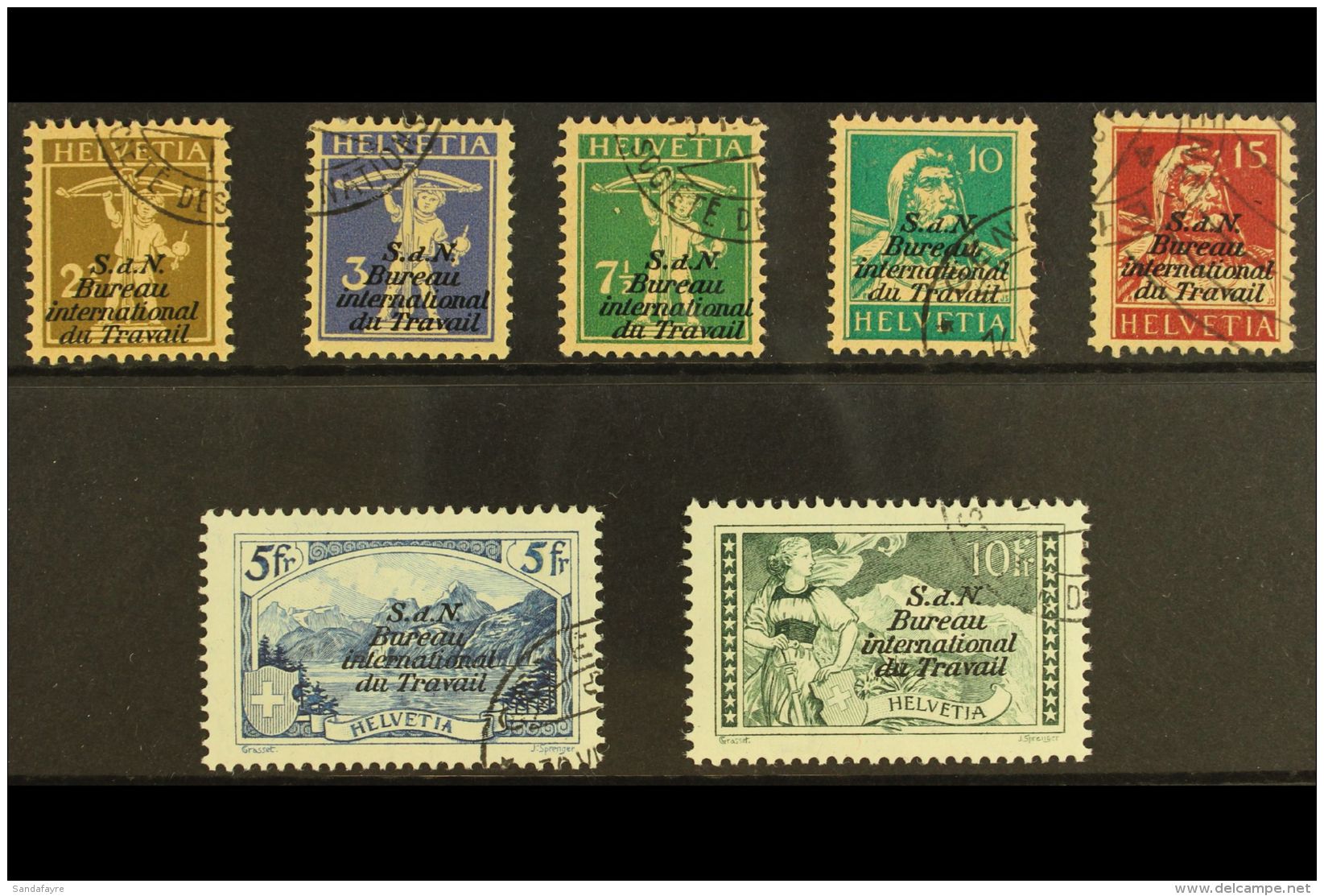 INTERNATIONAL OFFICES  INT LABOUR ORG 1927-30 Complete Set, Michel 25/31, Superb Used. (7 Stamps) For More... - Sonstige & Ohne Zuordnung