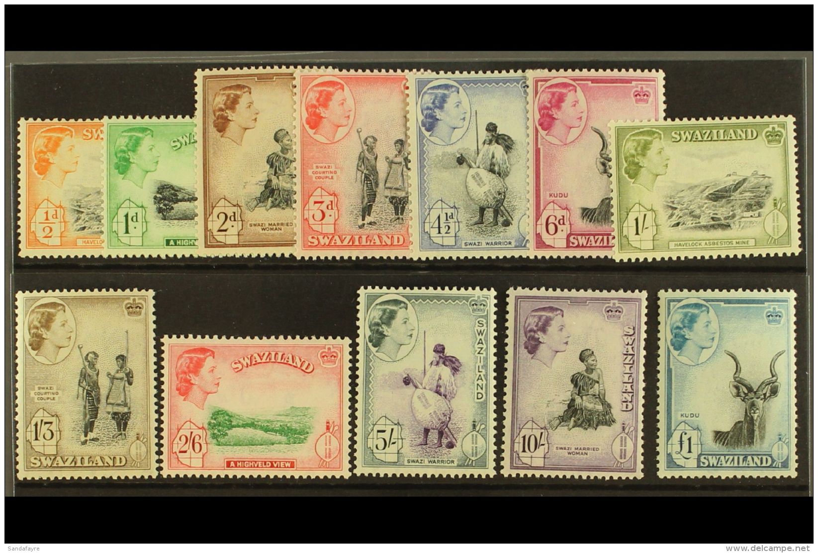 1956  Definitives Complete Set, SG 53/64, Never Hinged Mint. (12 Stamps) For More Images, Please Visit... - Swaziland (...-1967)