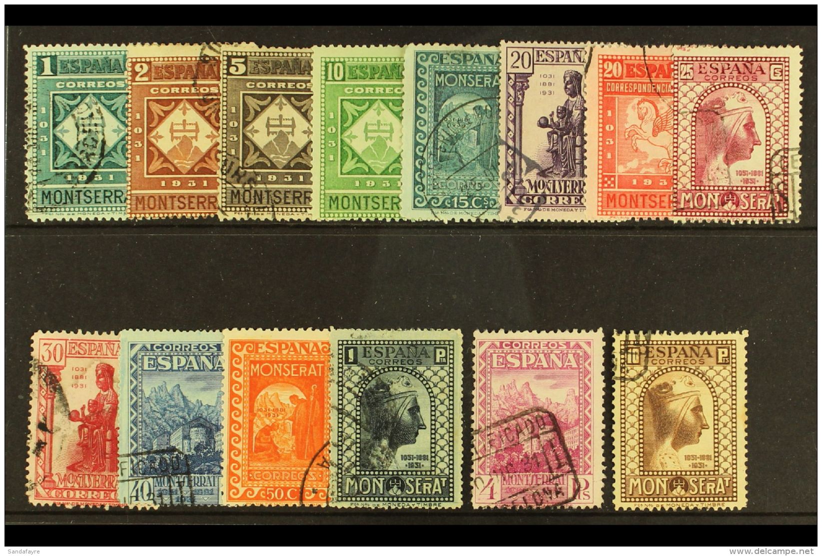 1931  Montserrat Monastery Set Complete Including Express, SG 713/725,E731, Very Fine Used (10c Og). (14 Stamps)... - Sonstige & Ohne Zuordnung