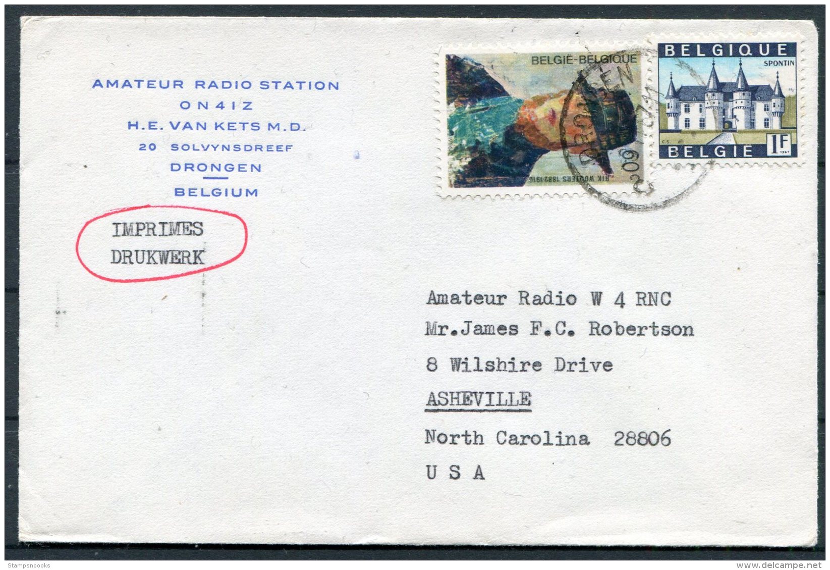 Belgium Amateur Radio Station Drongen Cover - Asheville, Norrth Carolina, USA - Unclassified