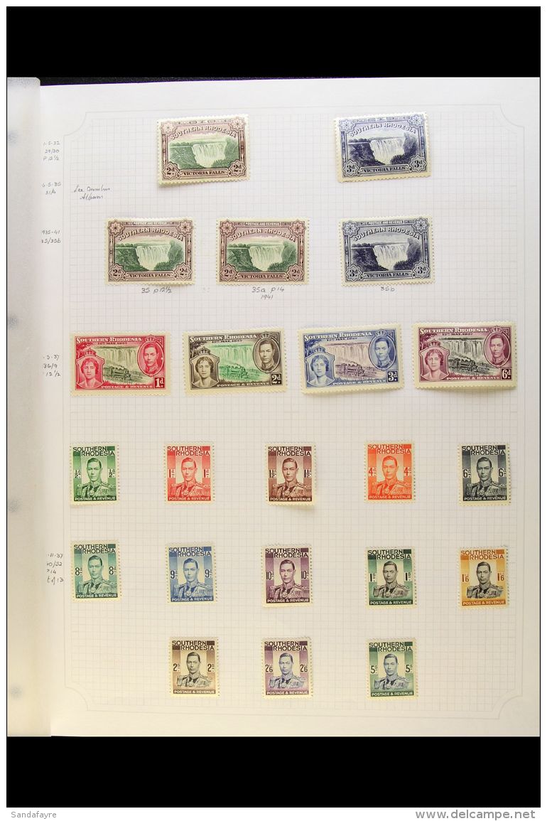 1938-64 FINE MINT COLLECTION  Displayed On Pages, Basically Complete, Incl. 1937, 1953 And 1964 Definitive Sets,... - Southern Rhodesia (...-1964)