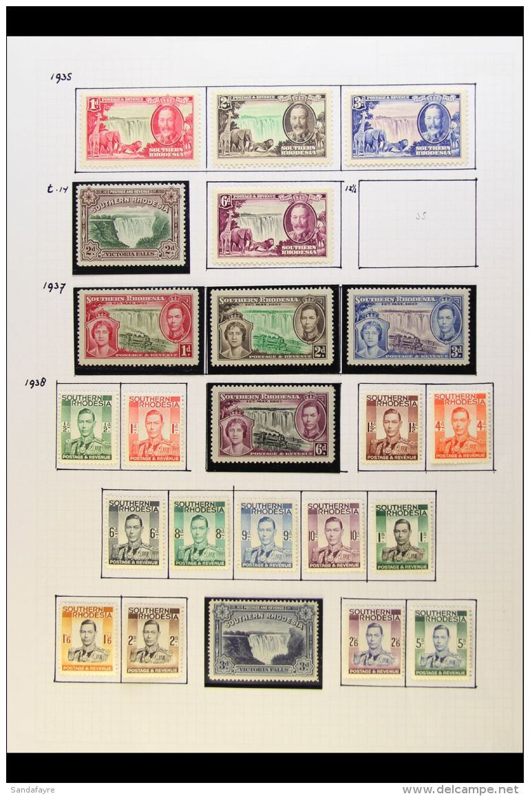 1924-1964 FRESH MINT &amp; FINE USED  Collection On Leaves. With Useful KGV Used Definitive Ranges (1924-29 To 1s... - Southern Rhodesia (...-1964)