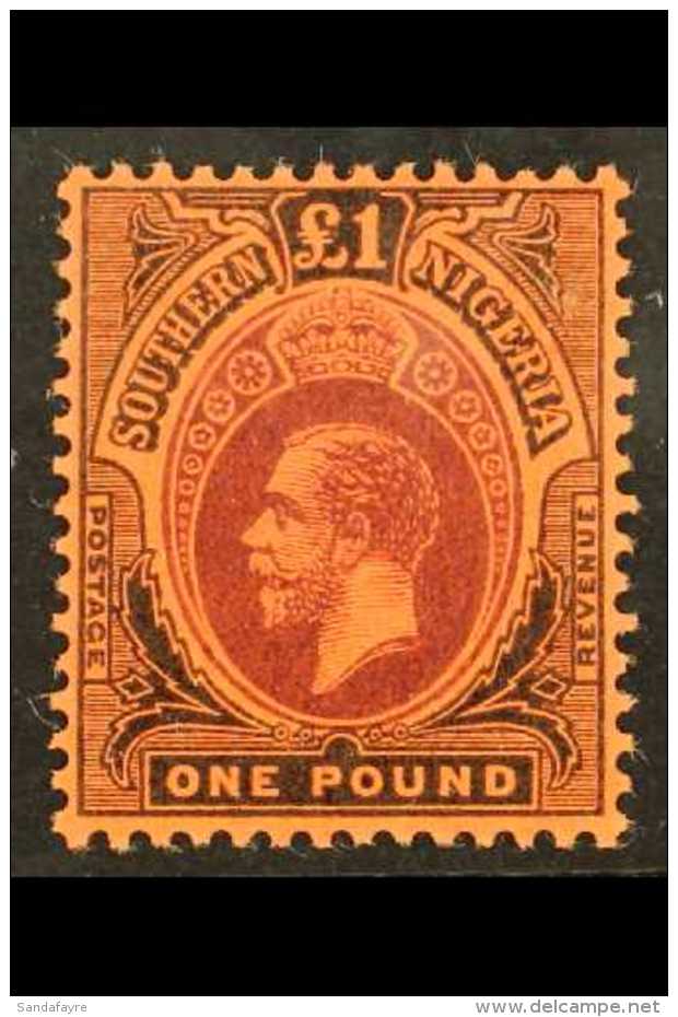 1912  &pound;1 Purple And Black On Red, SG 56, Fine Mint. For More Images, Please Visit... - Nigeria (...-1960)