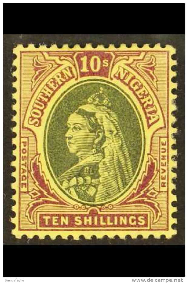 1901-02  10s Black And Purple On Yellow, SG 9, Very Fine Mint. For More Images, Please Visit... - Nigeria (...-1960)