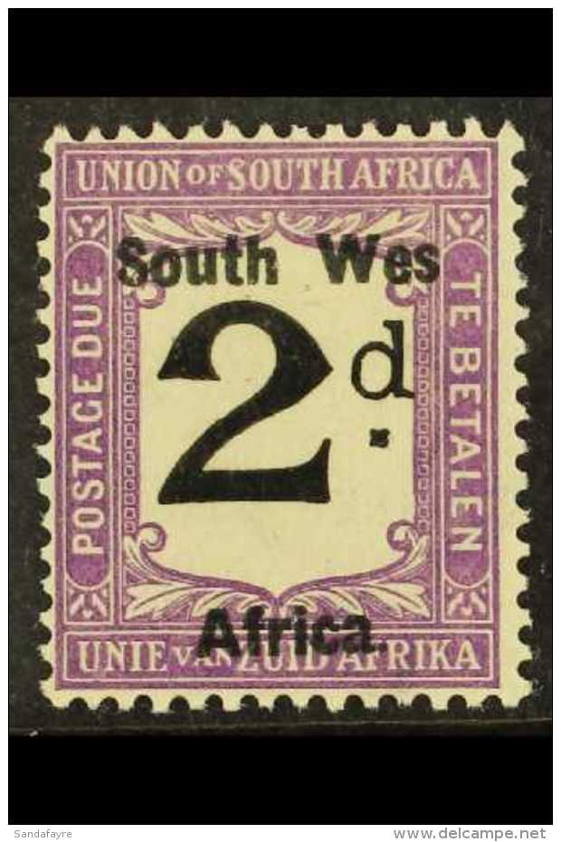 POSTAGE DUE  1923 2d Black And Violet Single Stamp With "WES" For "WEST" Error Of Overprint, SG D3a, Very Fine... - South West Africa (1923-1990)