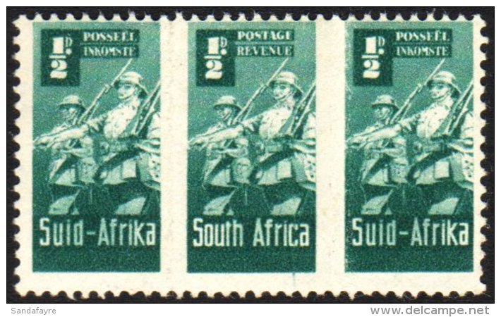 1942-4  &frac12;d Blue-green, Bantam War Effort, ROULETTES OMITTED, SG.97c, Mint, Thinned And Has Been Folded... - Unclassified