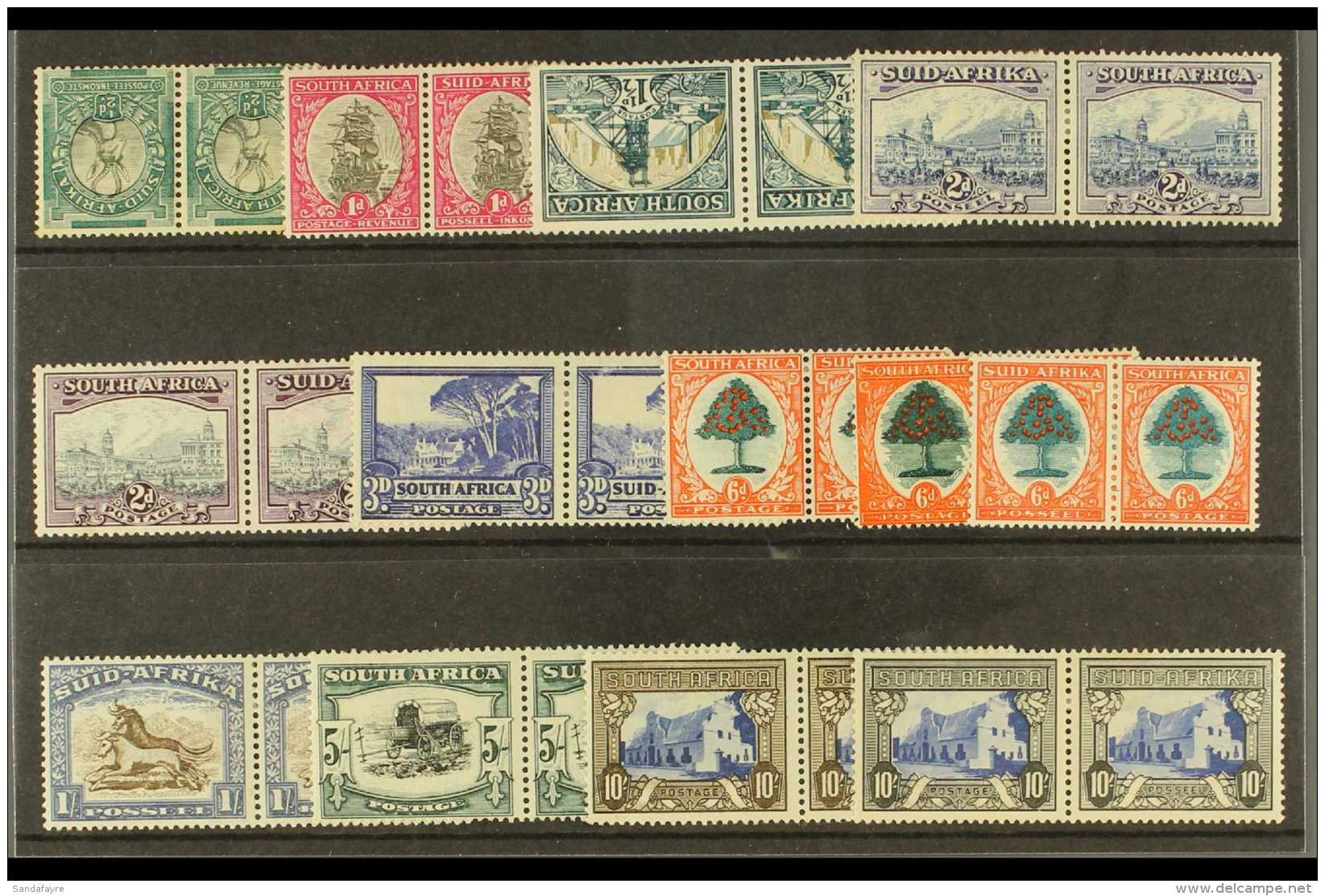 1933-48  Complete Basic Set With Both 2d Colours, 6d With Each Die I, II &amp; III And 10s Sepia &amp; Charcoal... - Unclassified