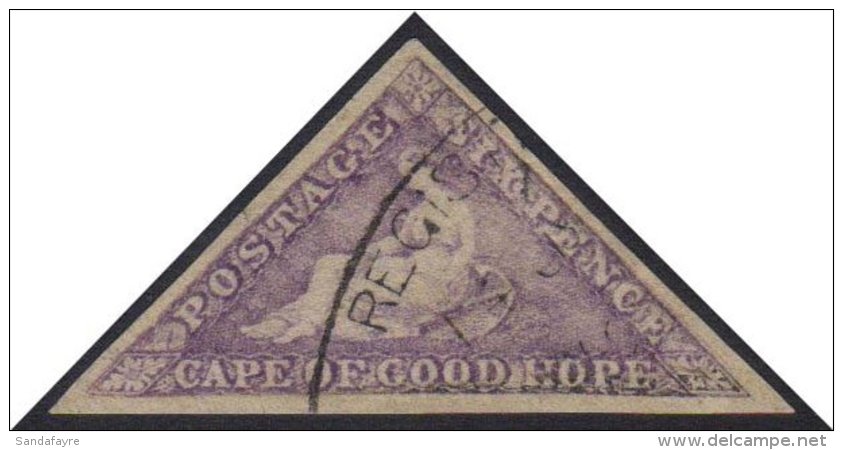 COGH  1863-64 6d Bright Mauve Triangular, SG 20, Fine Used With Crisp Oval Cancel, 3 Large (repaired) Margins And... - Ohne Zuordnung