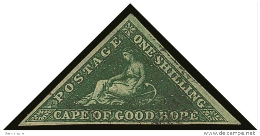 COGH  1855-63 1s Deep Dark Green Triangular, SG 8b, Very Fine Used With 3 Good To Large Margins, Lovely Fresh... - Unclassified