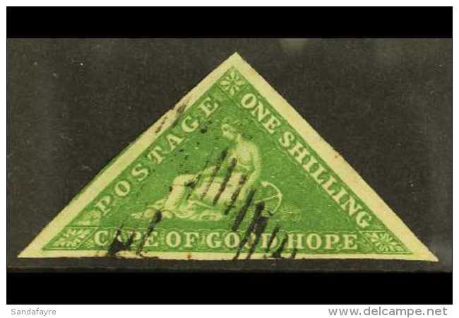 CAPE OF GOOD HOPE  1855-63 1s Bright Yellow-green/white Paper, SG 8, Very Fine Used With 3 Large Margins, Light... - Ohne Zuordnung