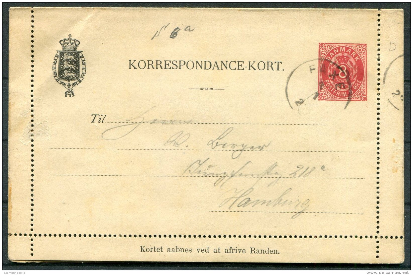Denmark 8 Ore Stationery Lettercard / Korrespondance-Kort Faxe - Covers & Documents
