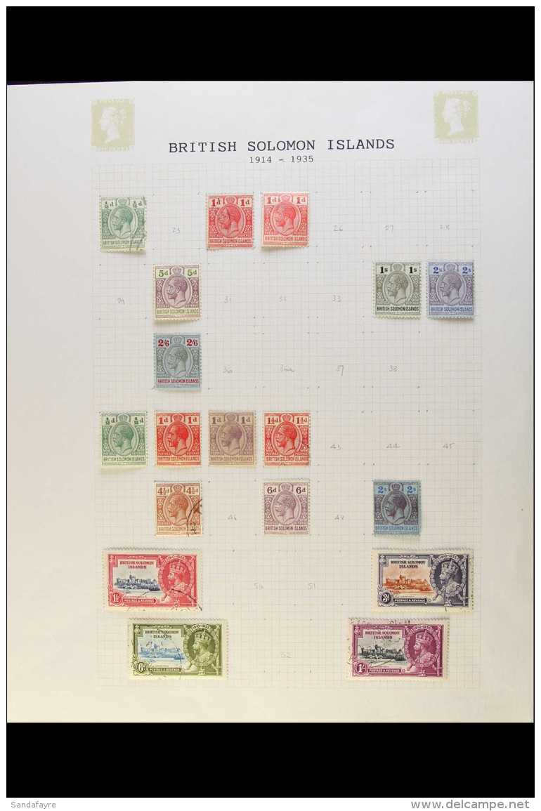 1914-35 ALL DIFFERENT COLLECTION  A Clean Mint Or Fine Used Collection On An Album Page Which Includes 1914-23 ... - British Solomon Islands (...-1978)