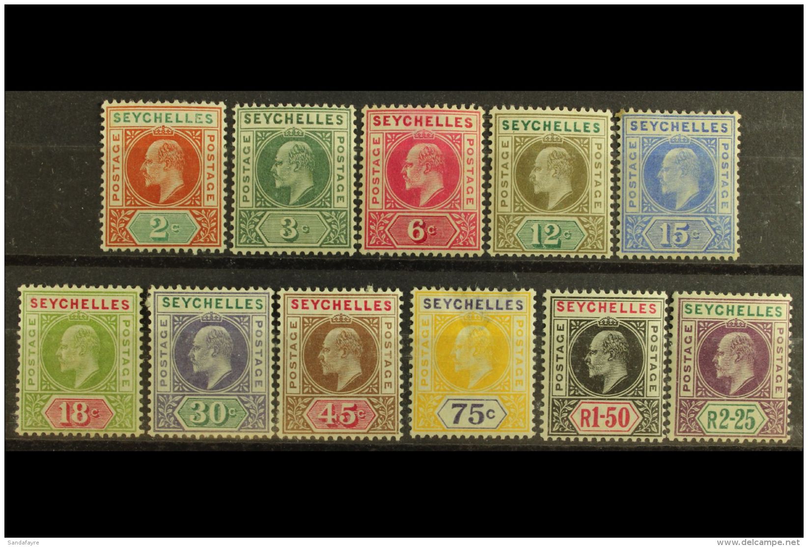 1903  KEVII Crown CA Watermark Set, SG 46/56, Mostly Fine Mint, 75c With Hinge Thin. (11 Stamps) For More Images,... - Seychellen (...-1976)