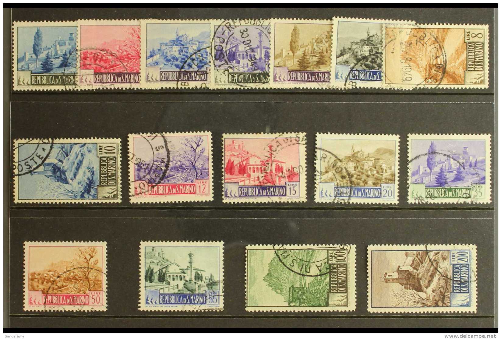 1949-50  Views Set Complete, Sass S66, SG 374/87, Very Fine Used. Cat &euro;300 (&pound;225) (16 Stamps) For More... - Other & Unclassified