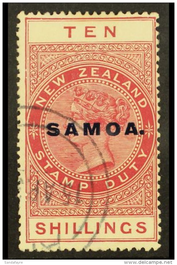 1925 - 28  10s Brown Red Postal Fiscal, SG 166c, Very Fine Used. For More Images, Please Visit... - Samoa