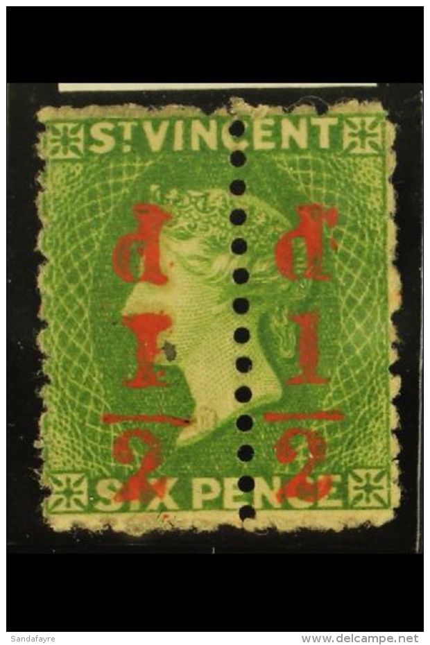 1881  &frac12;d On Half 6d Bright Green, Variety "unsevered Pair", SG 33a, Fine Mint. Ex Jaffe Collection. For... - St.Vincent (...-1979)