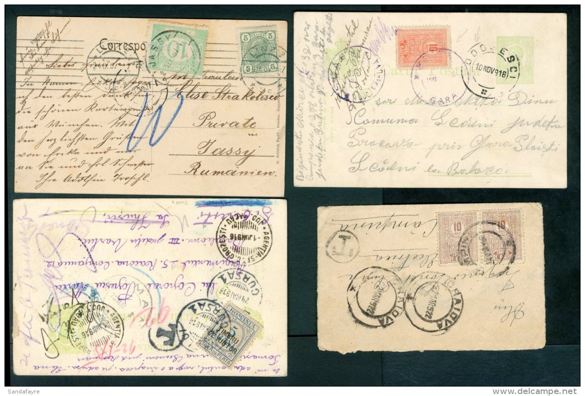 POSTAGE DUES  1907-22 Group Comprising 2 PS Cards, A Postcard And A Small Cover, Each Locally Used And Bearing A... - Other & Unclassified