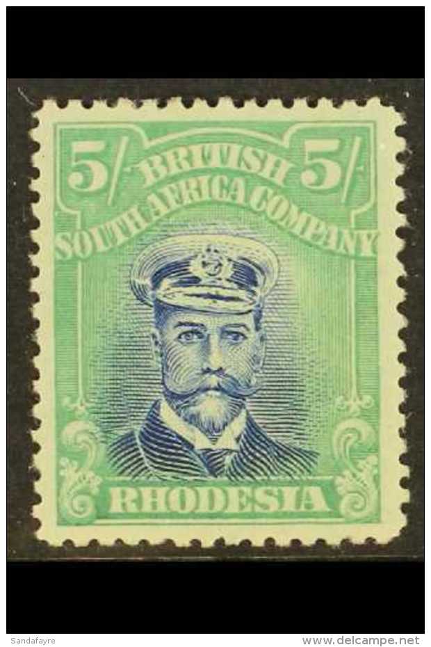 1922-24  5s Bright Ultramarine &amp; Emerald Perf 14, SG 306, Fine Mint, Yellowish Gum, Lovely Fresh Colour. For... - Other & Unclassified