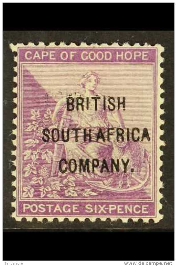 1896  6d Deep Purple (SG 63) With INVERTED &amp; REVERSED FRONTAL OFFSET OF THE "BRITISH SOUTH AFRICA COMPANY."... - Sonstige & Ohne Zuordnung