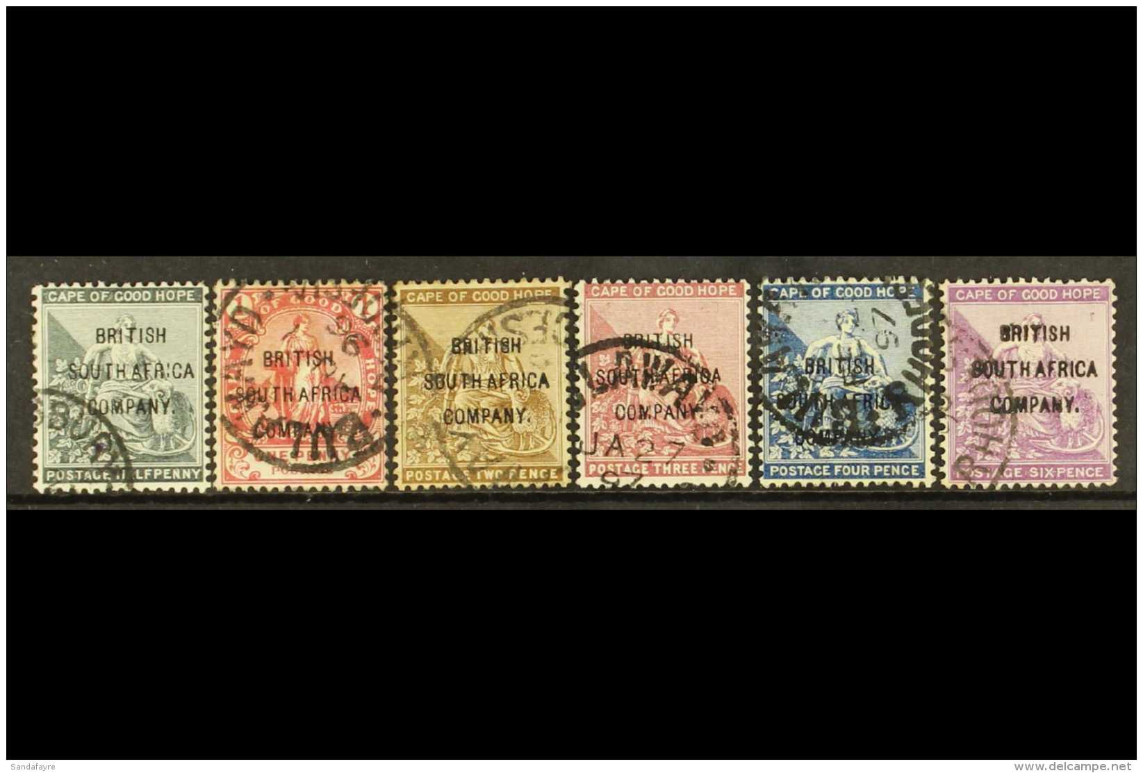 1896  (Cape Of Good Hope Overprinted) Complete Set To 6d, SG 58/63, Fine Cds Used. (6 Stamps) For More Images,... - Sonstige & Ohne Zuordnung