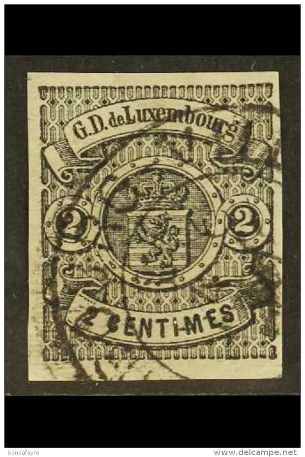 1859-63  2c Black Imperf SG 7, Michel 4, Very Fine Used, 4 Good To Large Margins, Fresh &amp; Attractive! Cat Mi... - Sonstige & Ohne Zuordnung