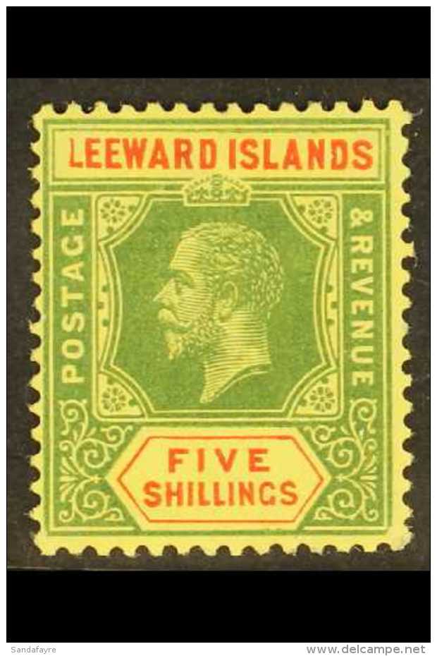 1912-22  5s Green And Red On Yellow, SG 57, Variety Thin Deformed "L", Very Fine Mint. For More Images, Please... - Leeward  Islands
