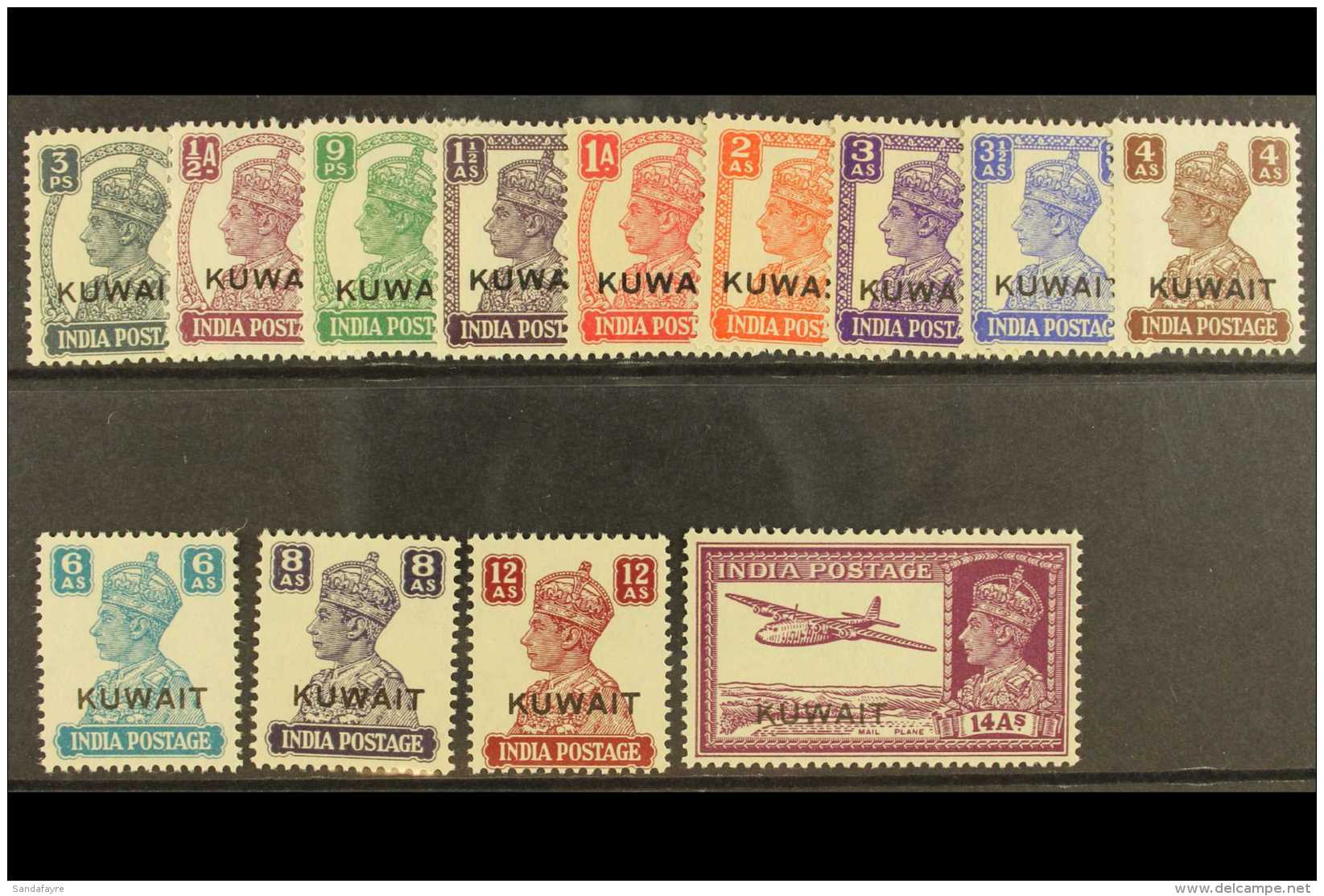 1945  White Background Set, SG 52/63, Never Hinged Mint. (13) For More Images, Please Visit... - Kuwait