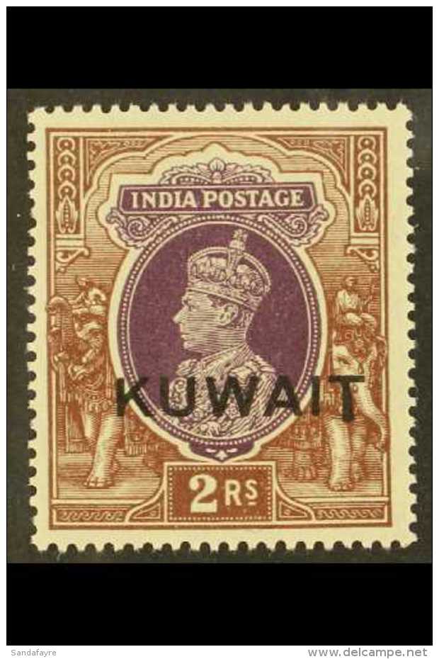 1939  2r Purple And Brown With The EXTENDED "T" Variety, SG 48a, Lightly Hinged Mint. Rare. For More Images,... - Kuwait