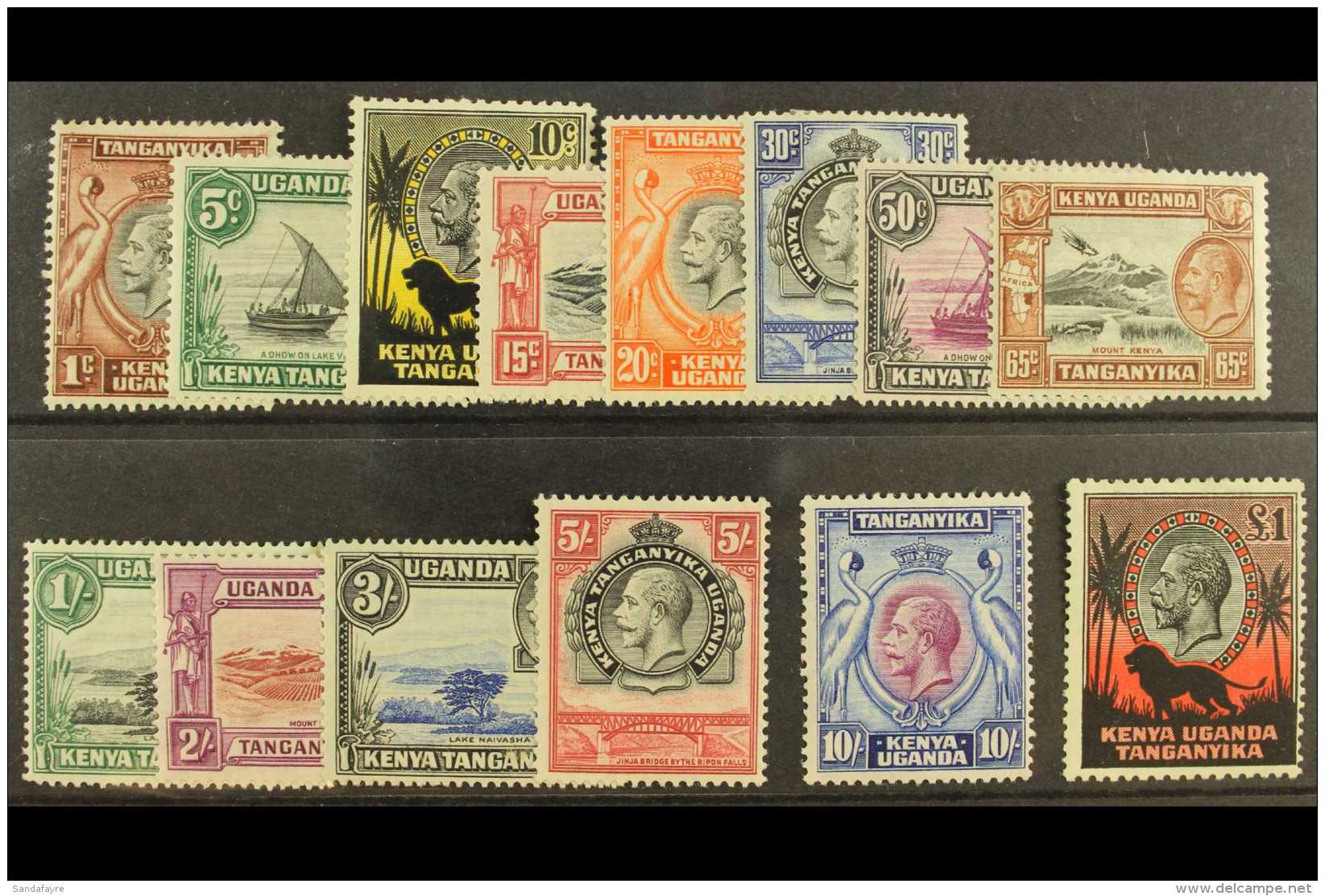 1935-37  Complete KGV Pictorial Set, SG 110/123, Fine Mint, The &pound;1 Centered To Right. (14) For More Images,... - Vide