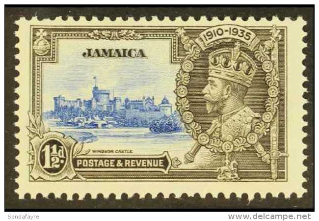 1935 SILVER JUBILEE  1&frac12;d With Extra Flagstaff, SG 115a, Fine Mint. For More Images, Please Visit... - Jamaica (...-1961)