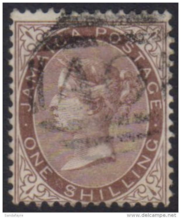 1873  1s Dull Brown With "$" FOR "S" VARIETY, SG 13, Fine Used. For More Images, Please Visit... - Jamaica (...-1961)