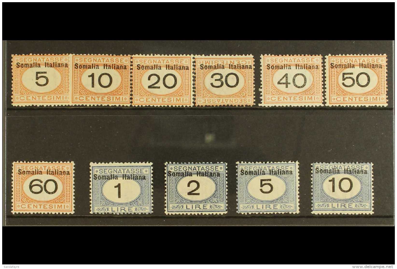 SOMALIA  POSTAGE DUES 1926 Complete Set, Sass.S.67, Very Fine Never Hinged Mint. The 30c Has The Numeral And... - Sonstige & Ohne Zuordnung