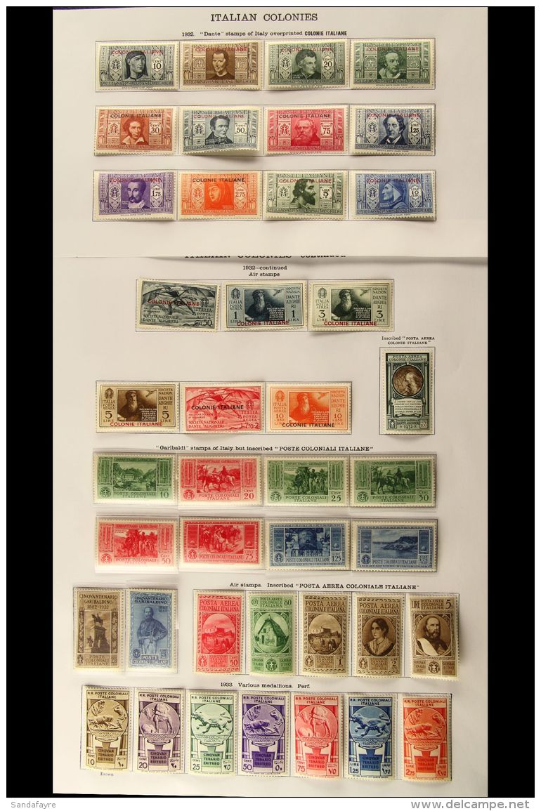 GENERAL ISSUES  1932 - 34 Complete Fresh Mint Collection For Postage And Airmail Issues Incl 1932 Garibaldi Set,... - Sonstige & Ohne Zuordnung