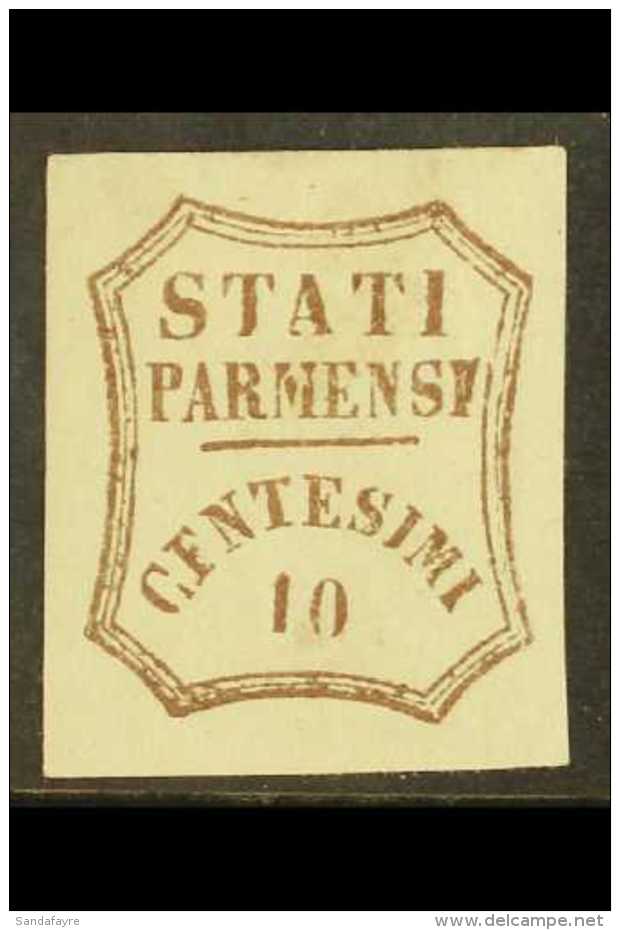 PARMA  1859 10c Brown, Sass 14, Superb Mint Og, With Bright Even Colour And Large Margins. Beautiful Example Of... - Unclassified