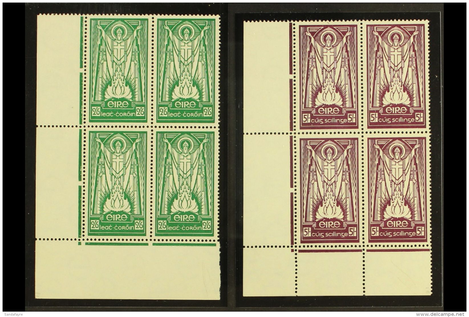 1940-68  2s6d Emerald-green &amp; 5s Maroon, Chalk-surfaced Paper, Wmk "e" SG 123b, 124c, In Never Hinged Mint,... - Other & Unclassified