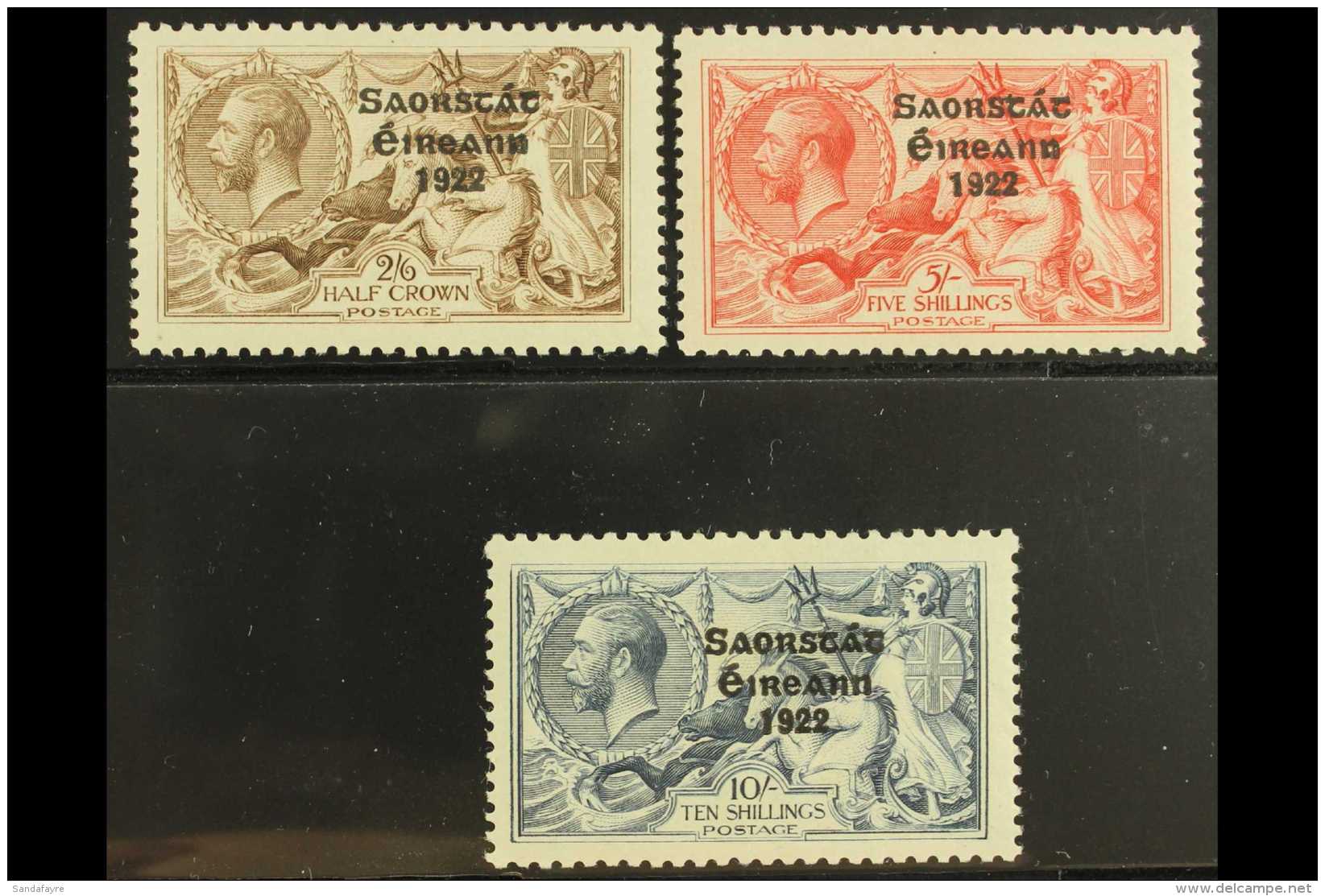 1925  Seahorses Narrow Date Overprints Complete Set (SG 83/85, Hibernian T66/68), Superb Mint (almost Never... - Other & Unclassified