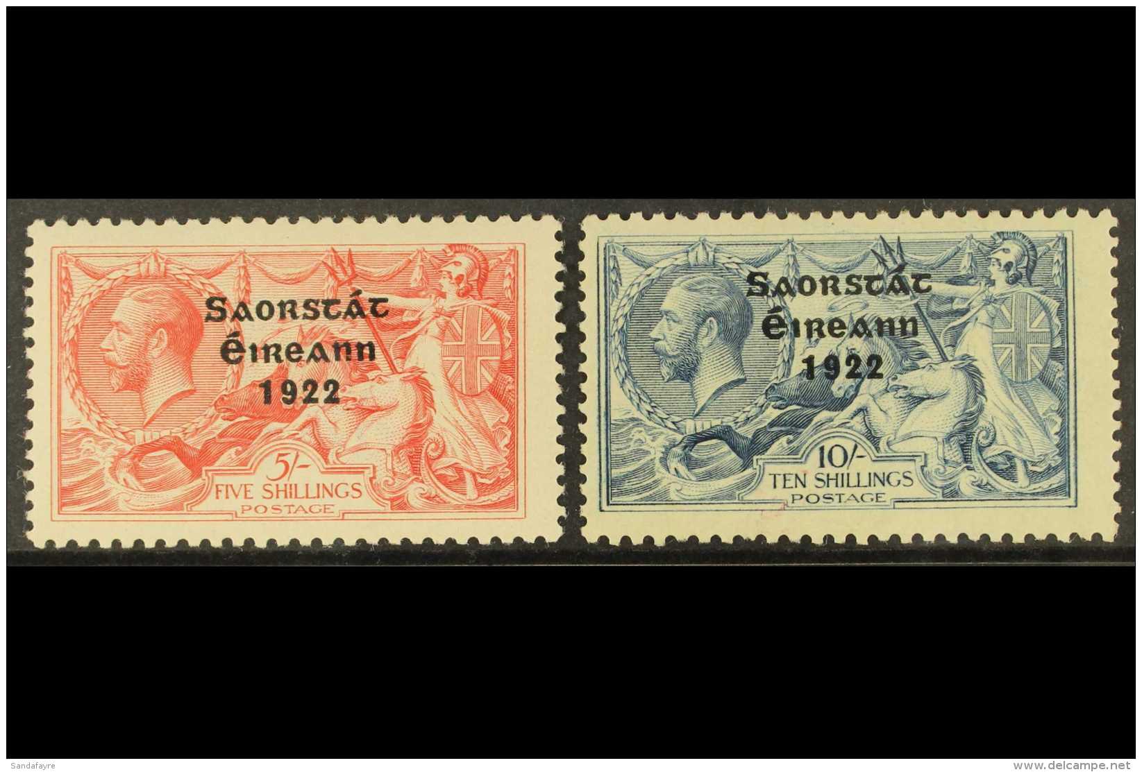1922-23  Thom 5s And 10s (broken "S" Plate) SG 65/66, Fine Mint, The 5s Is Nhm And 10s A Little Toned. (2 Stamps)... - Other & Unclassified