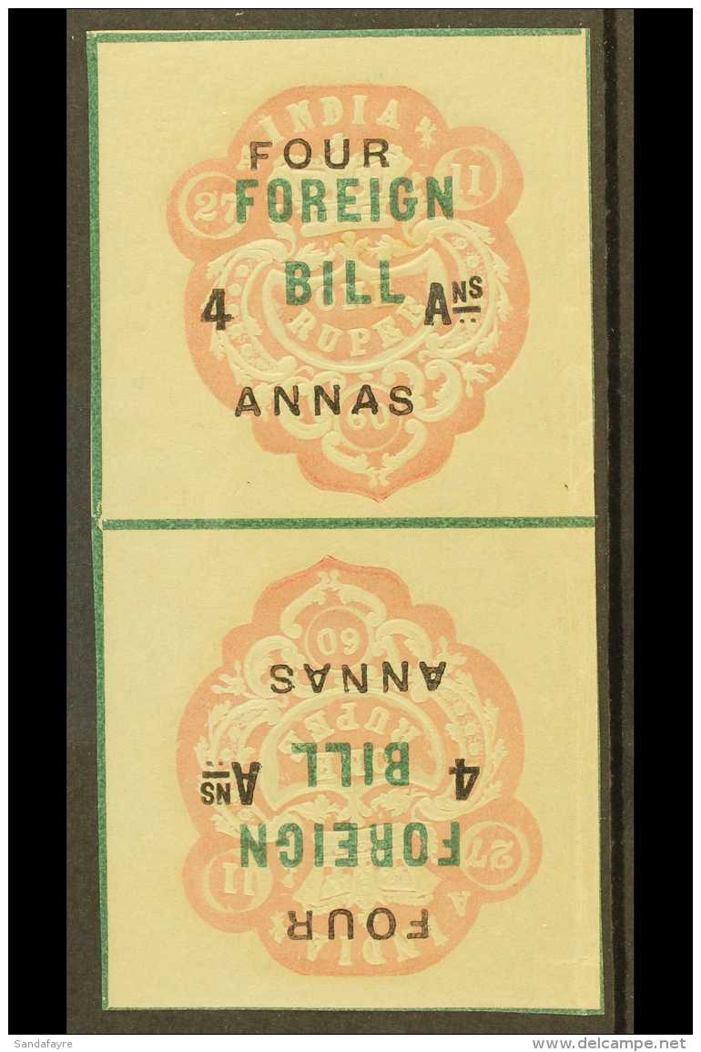 REVENUE  1860 4a Red &amp; Green "Tete-beche" FOREIGN BILL, Barefoot 19a Fine Mint For More Images, Please Visit... - Other & Unclassified