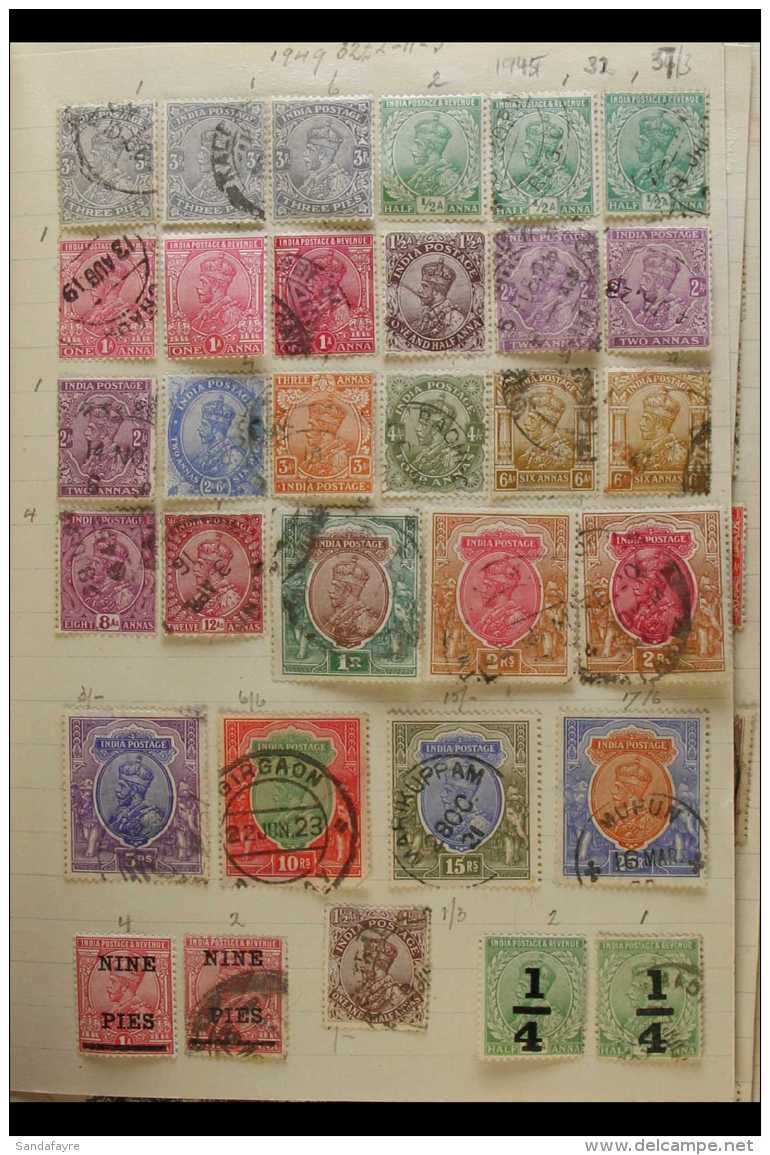 INDIA AND STATES COLLECTION  1856-1947 Wonderful Old Time Collection In A Home Made File Folder, Looks To Be... - Other & Unclassified